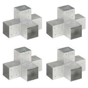 vidaXL Trámové spojky 4 ks v tvare X 101x101 mm pozinkovaný kov