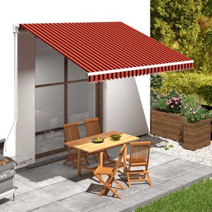vidaXL Tieniaca plachta na markízu, plátená, oranžovo hnedá 400x300 cm