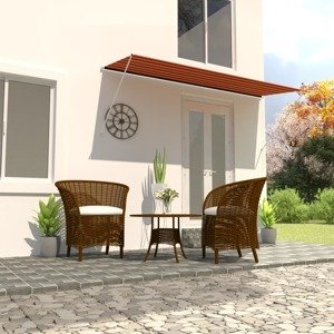 vidaXL Zaťahovacia markíza 350x150 cm oranžová a hnedá