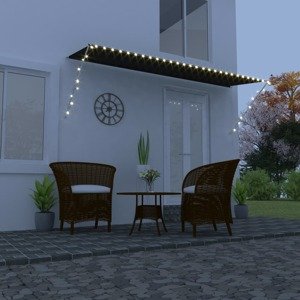 vidaXL Zaťahovacia markíza s LED 400x150 cm antracitová