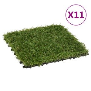 vidaXL Umelý trávnik 11 dlaždíc 30x30 cm zelený