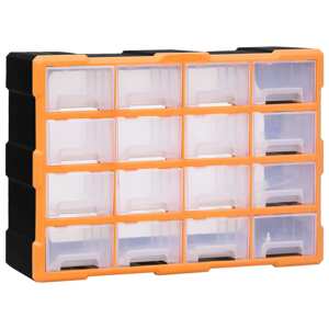 vidaXL Organizér so 16 strednými zásuvkami 52x16x37 cm