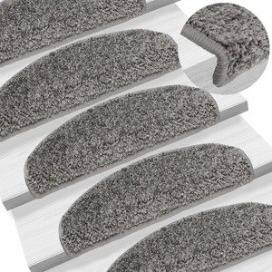vidaXL Nášľapy na schody 10 ks 65x21x4 cm sivé