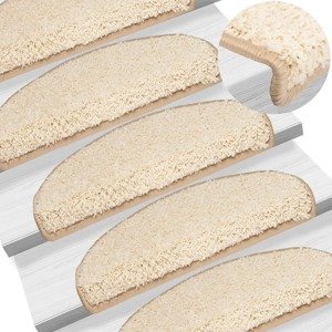 vidaXL Nášľapy na schody 10 ks 65x21x4 cm krémové