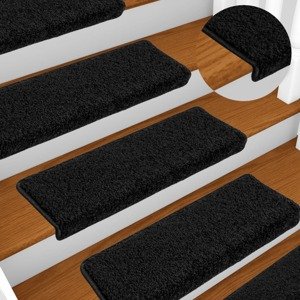 vidaXL Nášľapy na schody 10 ks 65x21x4 cm čierne