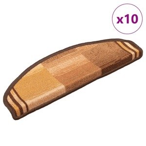 vidaXL Nášľapy na schody samolepiace 10 ks 65x21x4 cm hnedé