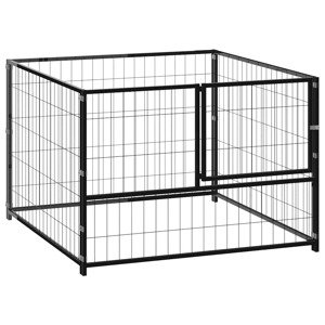 vidaXL Koterec pre psa čierny 100x100x70 cm oceľ