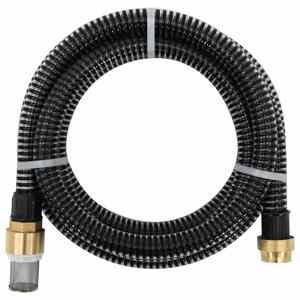 vidaXL Odsávacia hadica s mosadznými spojkami, čierna 1,1" 3 m, PVC