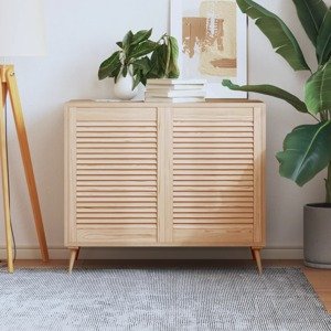 vidaXL Lamelové dvierka na skrinku 2 ks 69x49,4 cm, borovicový masív