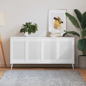 vidaXL Lamelové dvierka na skrinku 4 ks, biele 61,5x39,4 cm , borovica
