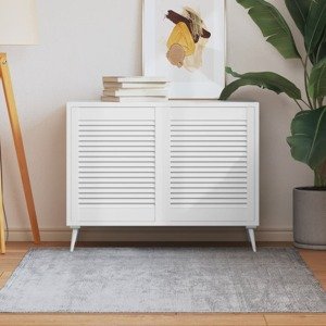 vidaXL Lamelové dvierka na skrinku 2 ks, biele 61,5x49,4 cm, borovica