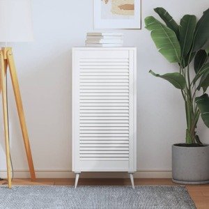 vidaXL Lamelové dvierka na skrinku, biele 99,3x49,4 cm, borovica