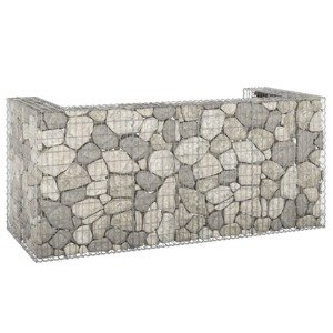 vidaXL Gabiónová stena na odpadkové koše, oceľ 254x100x110 cm