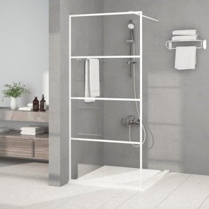 vidaXL Sprchová zástena biela 90x195 cm priehľadné ESG sklo
