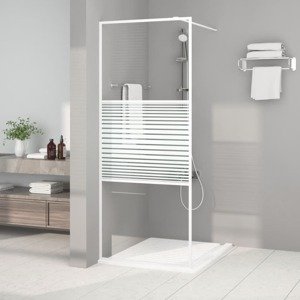 vidaXL Sprchová zástena biela 80x195 cm priehľadné ESG sklo