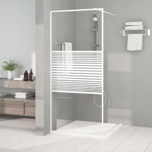 vidaXL Sprchová zástena biela 90x195 cm priehľadné ESG sklo