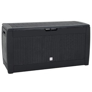 vidaXL Záhradný úložný box antracitový 119x48x60 cm polypropylénový