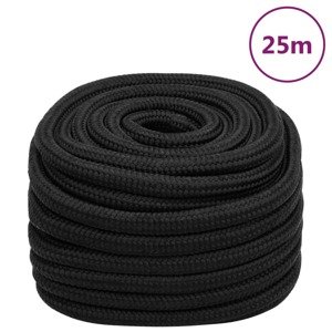 vidaXL Lodné lano čierne 20 mm 25 m polypropylén
