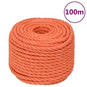 vidaXL Pracovné lano oranžové 20 mm 100 m polypropylén