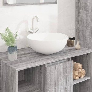 vidaXL Umývadlo biele 36x15 cm keramické okrúhle