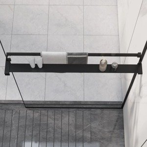 vidaXL Sprchová polica pre sprchovú stenu čierna 80 cm hliník