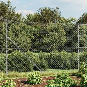 vidaXL Drôtený plot strieborný 1,4x10 m