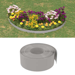 vidaXL Záhradná obruba sivá 10 m 20 cm polyetylén