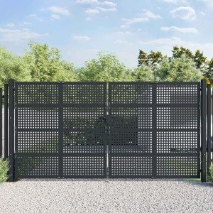 vidaXL Záhradná brána antracitová 400x200 cm oceľ