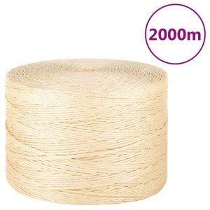 vidaXL Lano 100 % sisal 3 mm 2000 m