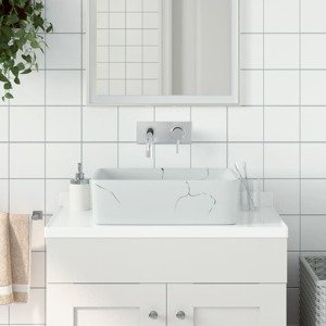 vidaXL Umývadlo na dosku biele obdĺžnikové 46x35,5x13 cm keramické