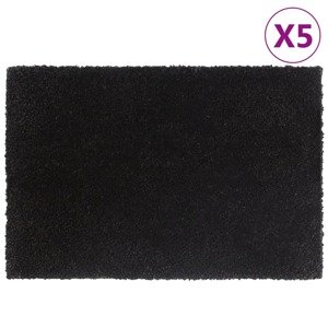 vidaXL Rohožky 5 ks čierne 40x60 cm všívané kokosové vlákno