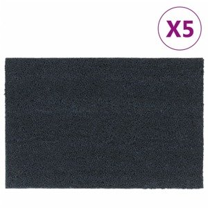 vidaXL Rohožky 5 ks tmavosivé 40x60 cm všívané kokosové vlákno