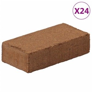 vidaXL Tehly kokosového vlákna 24 ks 650 g každá 15,6 kg celkom
