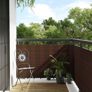 vidaXL Balkónová zástena hnedo-čierna 500x80 cm polyratan