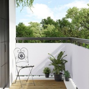 vidaXL Balkónová zástena biela biela 600x80 cm polyratan