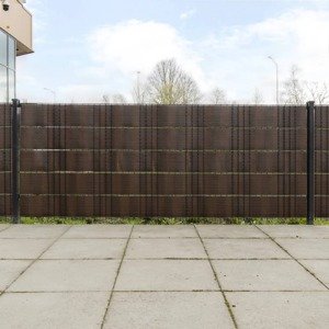 vidaXL Balkónové zásteny 10 ks hnedo-čierne 255x19 cm polyratan