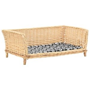 vidaXL Košík pre psa s vankúšom 90x54x35 cm prírodná vŕba