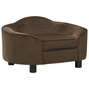 vidaXL Pohovka pre psa hnedá 67x47x36 cm plyš
