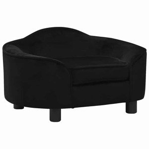 vidaXL Pohovka pre psa čierna 67x47x36 cm plyš