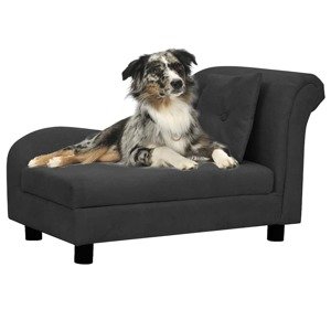 vidaXL Pelech pre psa s vankúšom čierny 83x44x44 cm plyš