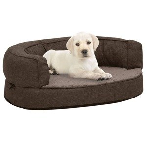 vidaXL Ergonomický matrac pre psa 60x42 cm ľanový vzhľad flís hnedý