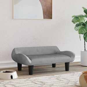 vidaXL Posteľ pre psa bledosivá 70x40x24 cm zamat