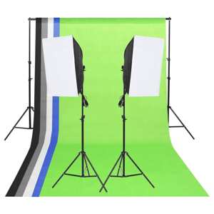 vidaXL Sada osvetlenia do fotoštúdia s pozadiami a softboxmi