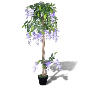 vidaXL Umelá rastlina v kvetináči, vistéria 120 cm