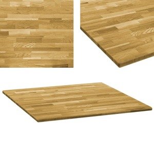 vidaXL Stolová doska dubové drevo štvorcová 23 mm 80x80 cm