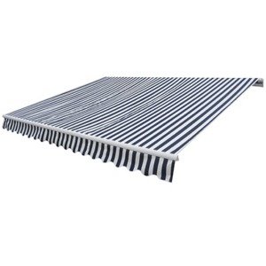 vidaXL Skladacia markíza, manuálna 300 cm, modrá/biela