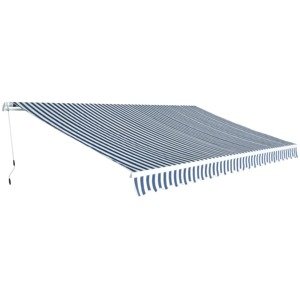 vidaXL Skladacia markíza ručne zaťahovacia 500 cm modro/biela