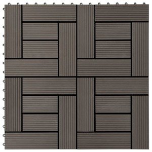 vidaXL Podlahové dlaždice 22 ks, 30x30 cm, 2 m2, WPC, tmavohnedé