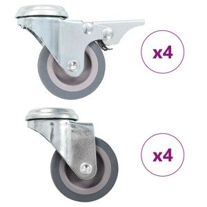vidaXL 8 ks otočné kolieska s otvorom na skrutku 50 mm
