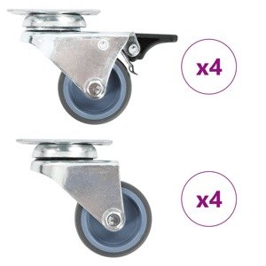 vidaXL Dvojité otočné kolieska 8 ks, 50 mm